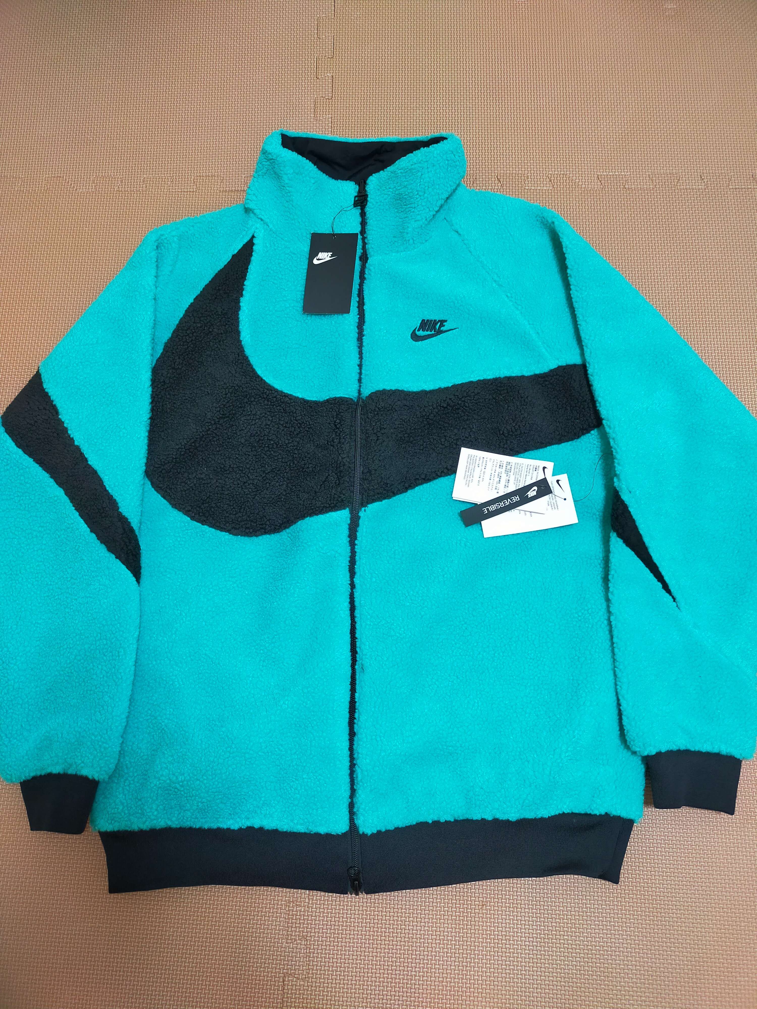 Nike Big Swoosh Reversible Boa Jacket "Illusion Green/Black"