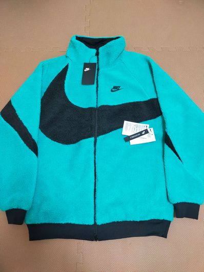 Nike Big Swoosh Reversible Boa Jacket "Illusion Green/Black"