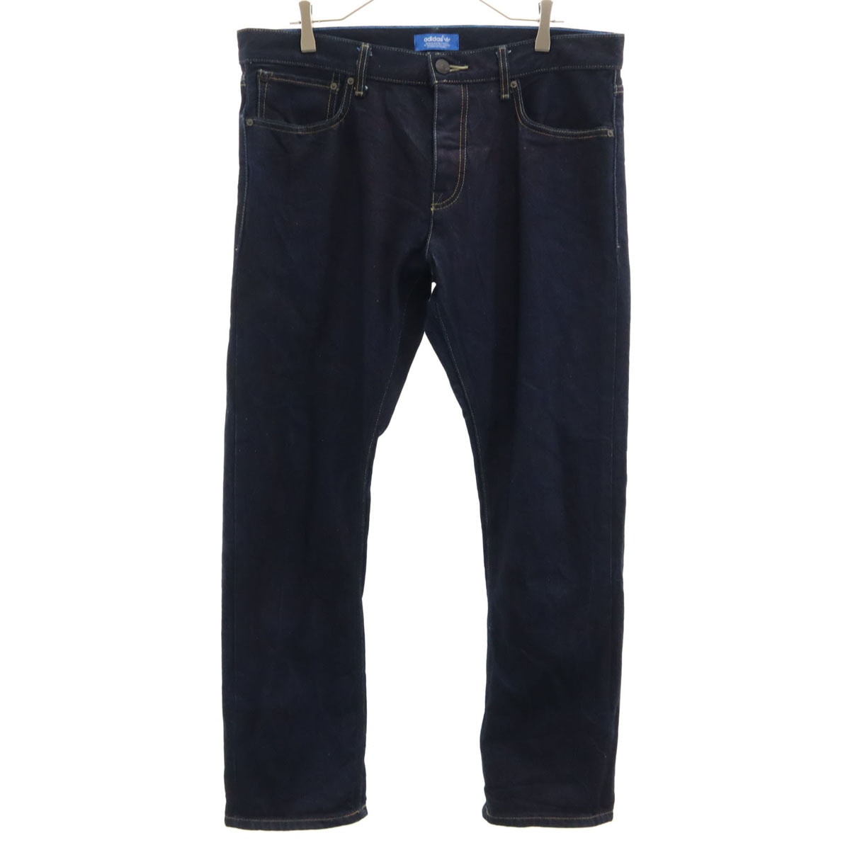 adidas アディダス ストレートデニムパンツ W36 ネイビー ジーンズ ボタンフライ ビックサイズ