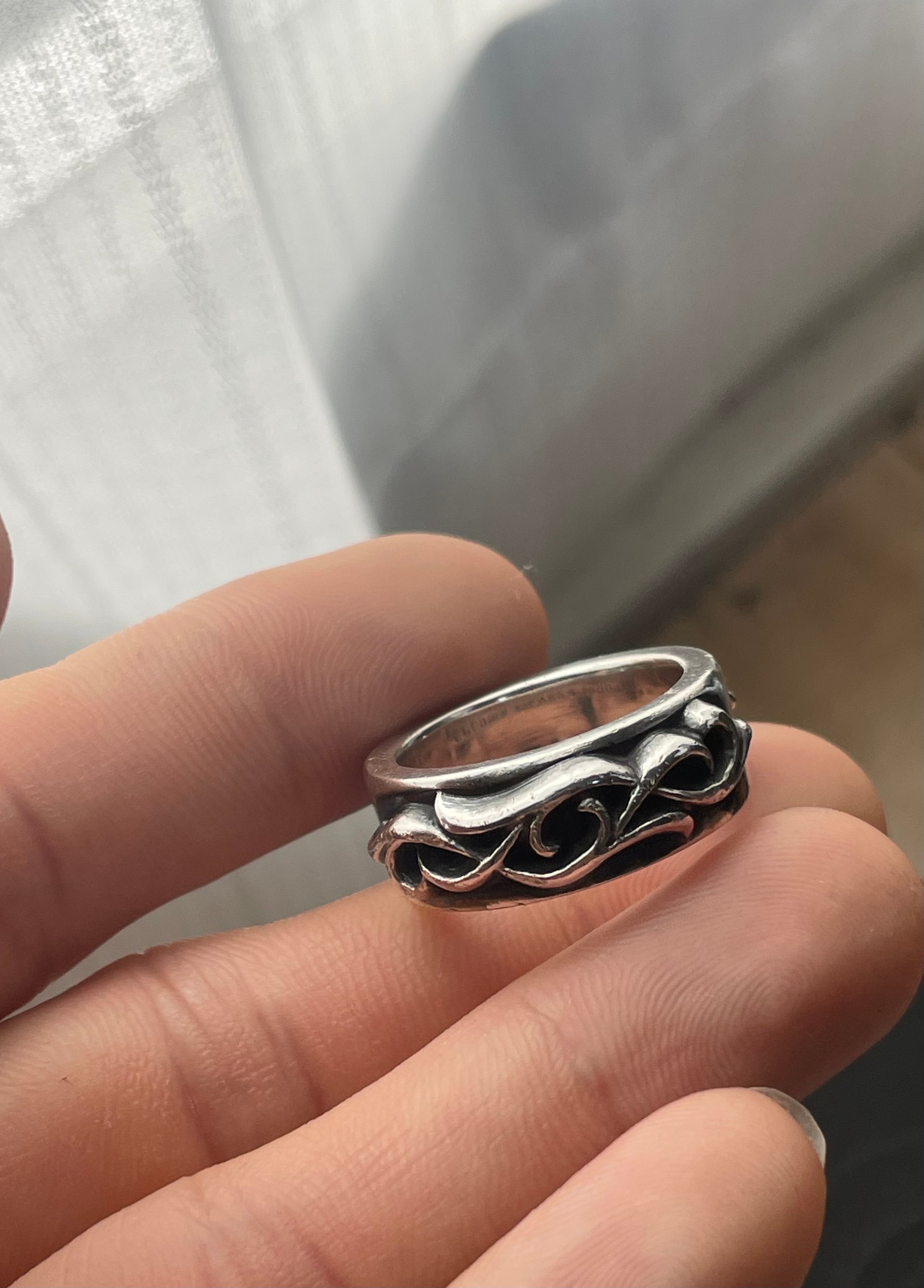 Chrome Hearts Double Vine Narrow Band Ring "Silver"