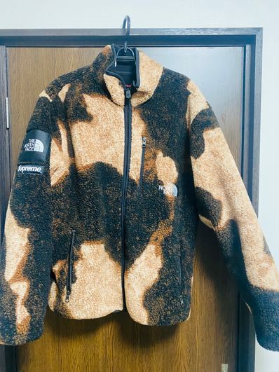 Supreme x The North Face Bleached Denim Print Fleece Jacket "Black"