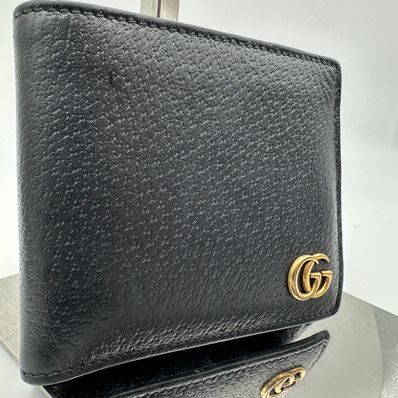GUCCI GG Marmont Leather Coin Wallet "Black"
