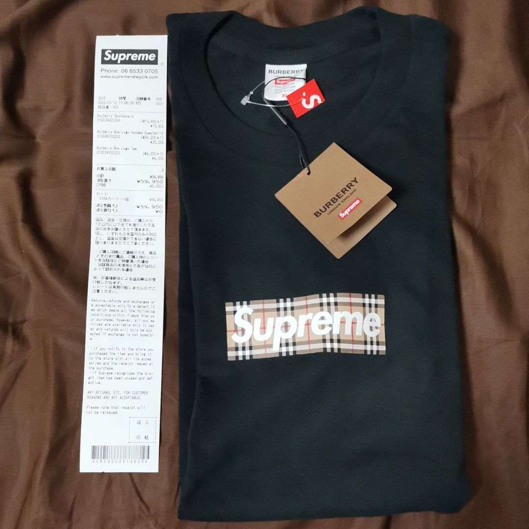 Supreme / Burberry Box Logo Tee "Black"