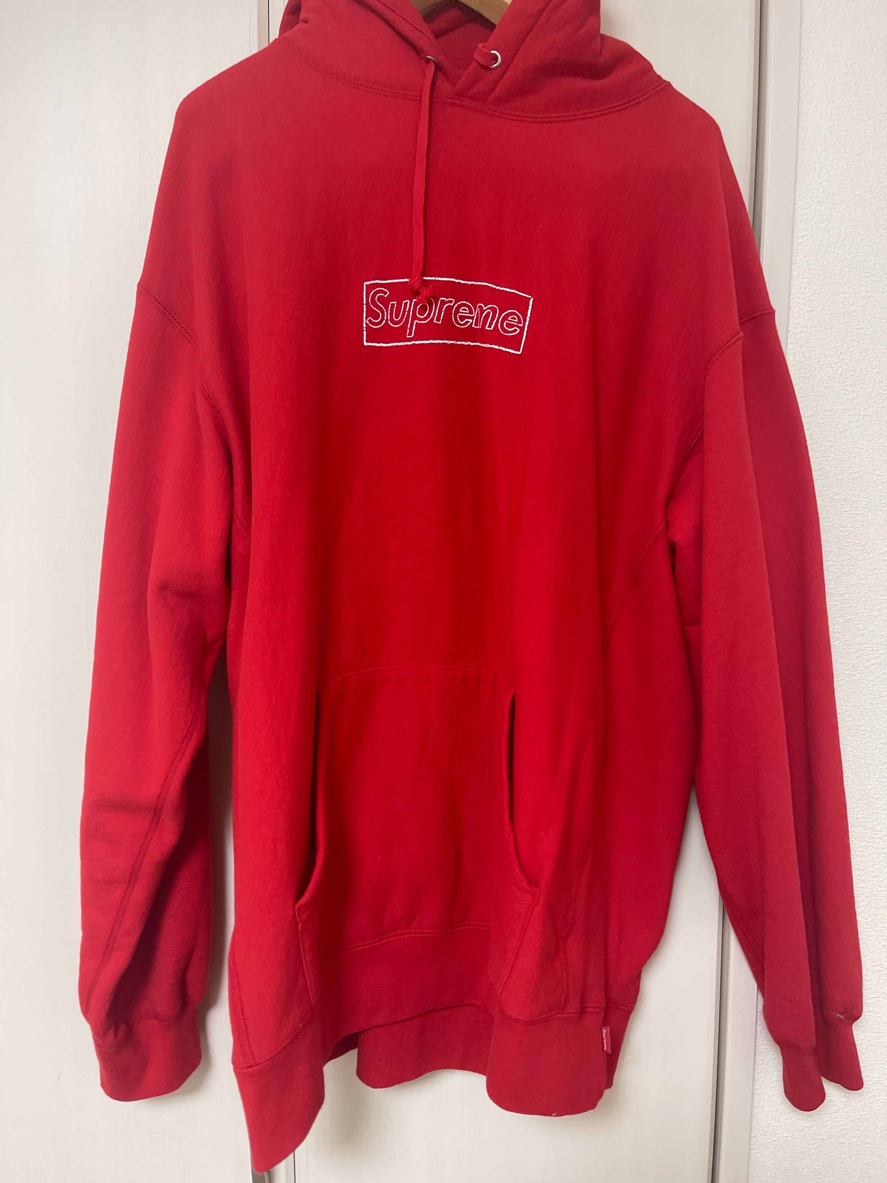 Supreme KAWS Chalk Logo Hooded Sweatshirt "Red"(2021)