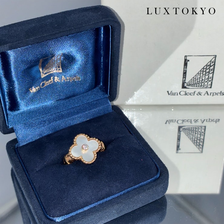 VanCleef&Arpels ヴァンクリーフ&アーペル マザーオブパール ヴィンテージ リング 指輪 12.5号 ゴールド K18 Au750 アクセサリー ★良品★
