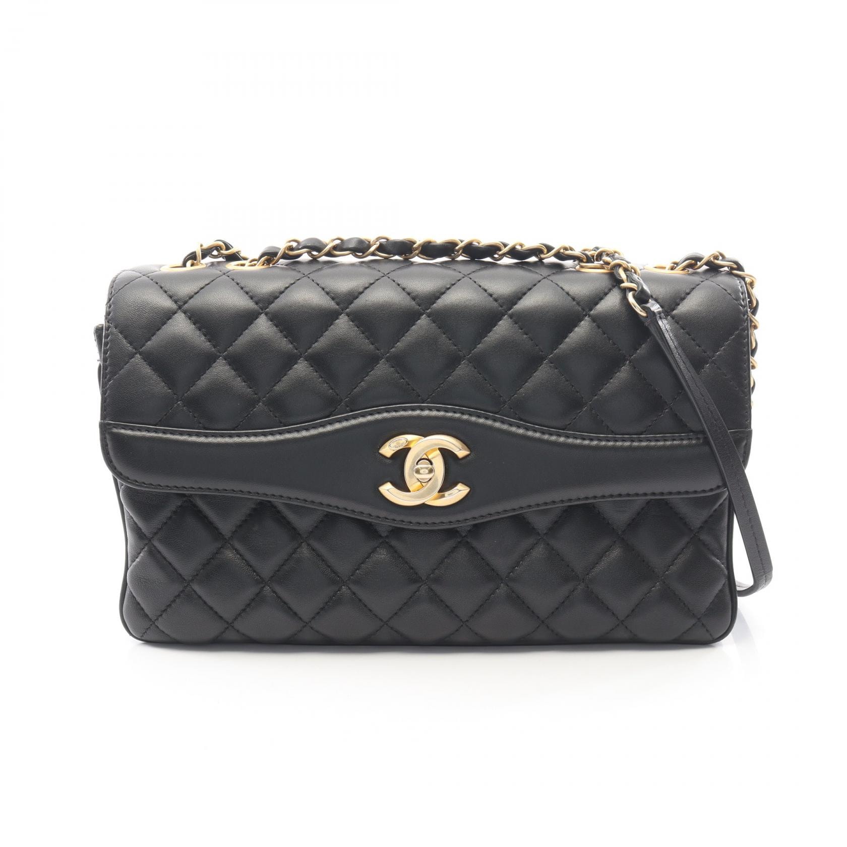 シャネル CHANEL マトラッセ ショルダーバッグ バッグ ラムスキン(羊革) レディース ブラック系 【中古】