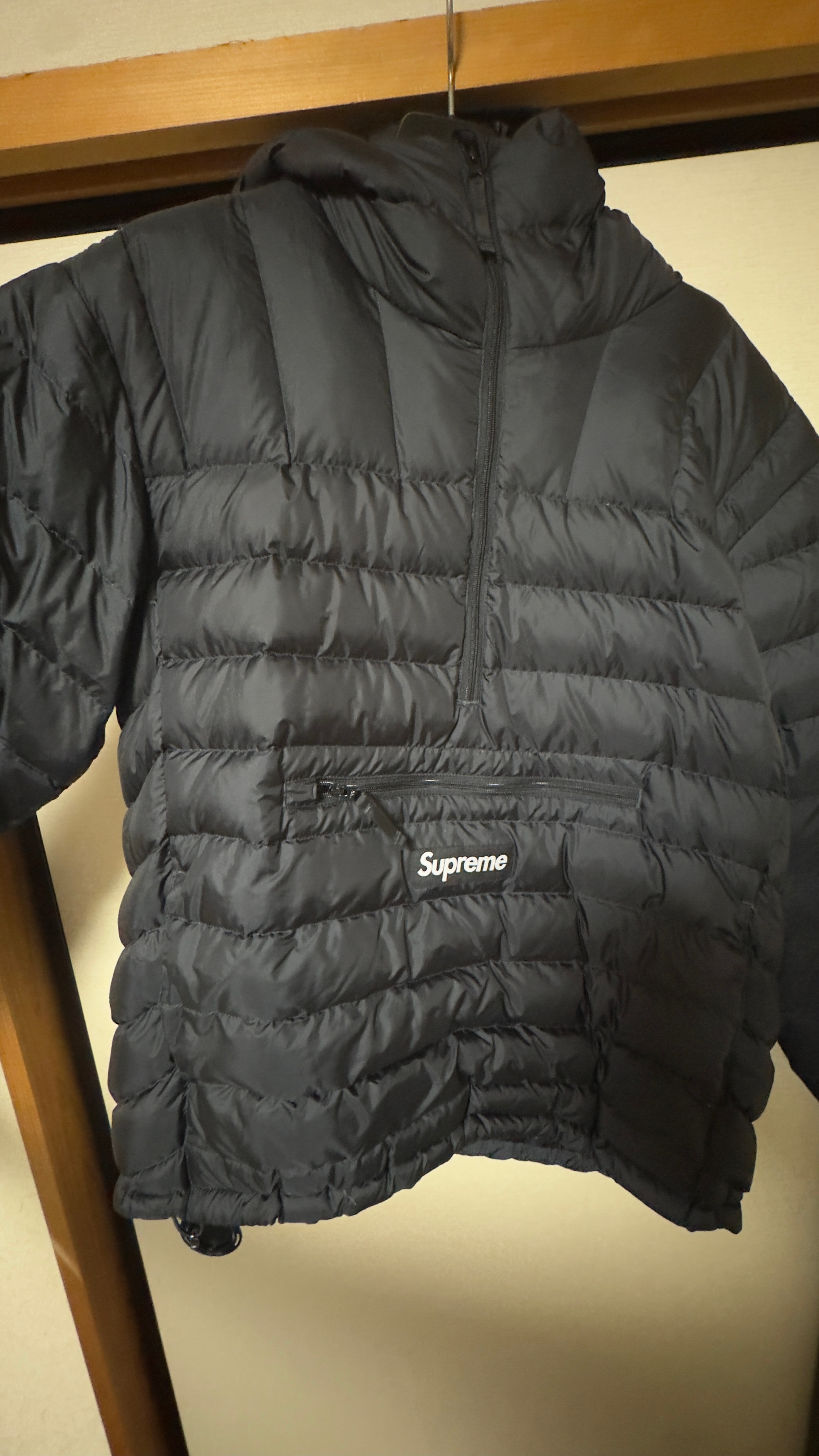 Supreme Micro Down Half Zip Hooded Pullover "Black"
