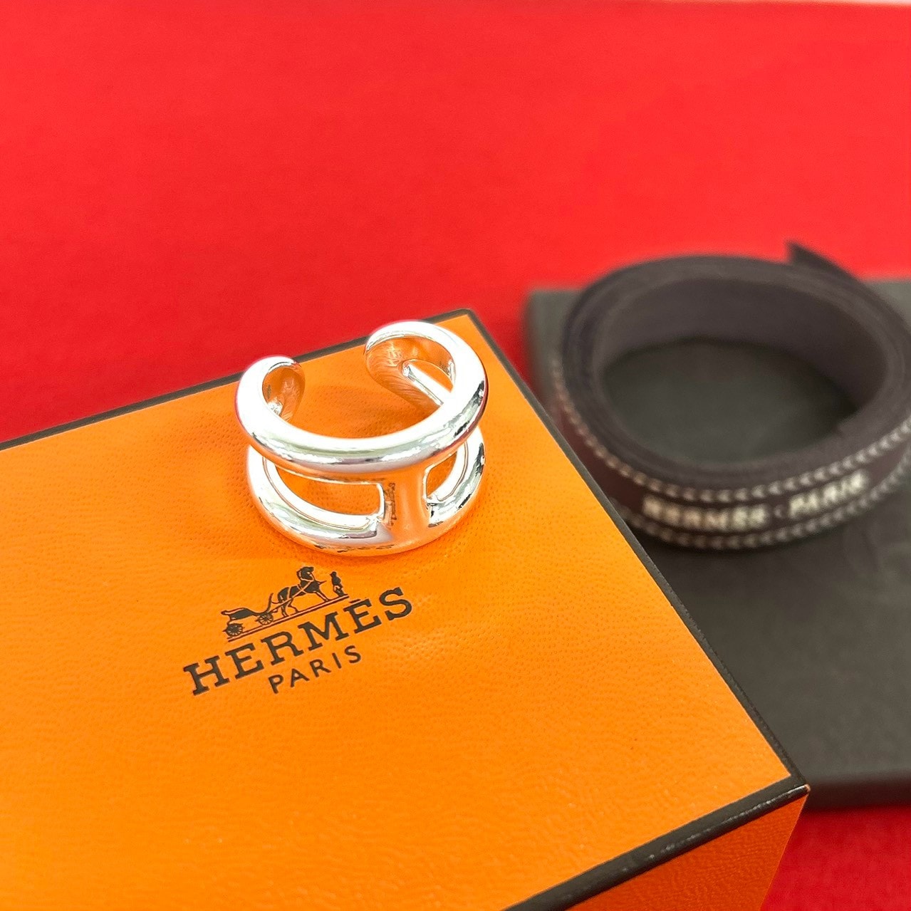 HERMES エルメス オスモズ PM リング シルバー925 リング・指輪 14号 シルバー
36266