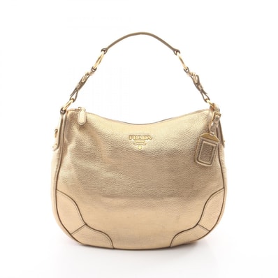 プラダ PRADA VIT.DAINO ショルダーバッグ バッグ レザー レディース ゴールド系 BR3871 【中古】