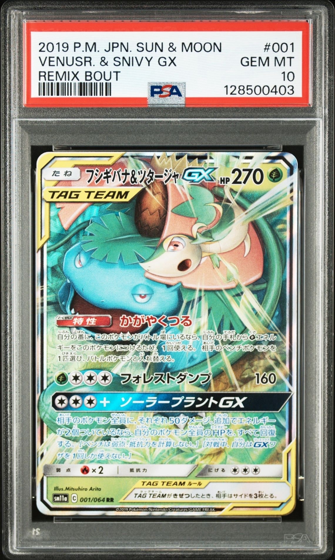 フシギバナ&ツタージャGX RR [SM11a 001/064](強化拡張パック「リミックスバウト」)