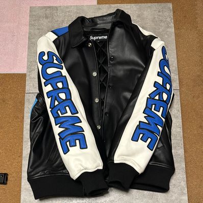 Supreme / SmurfsTM Leather Varsity Jacket "Black"