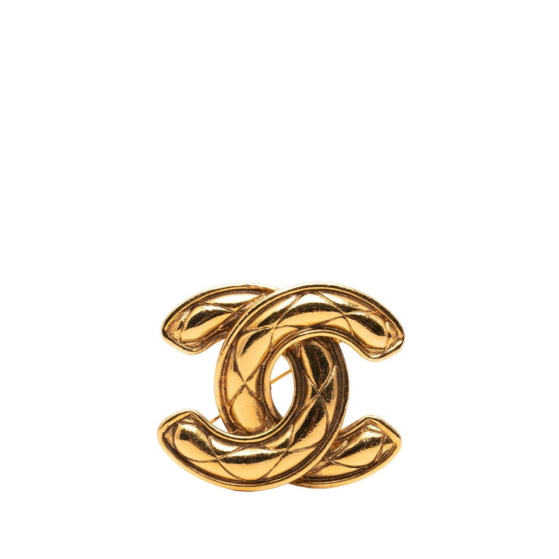 シャネル マトラッセ ココマーク ブローチ ゴールド メッキ レディース CHANEL 【中古】