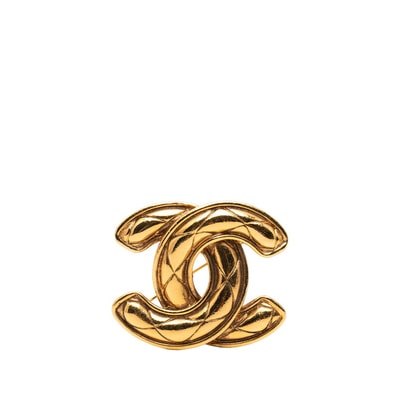 シャネル マトラッセ ココマーク ブローチ ゴールド メッキ レディース CHANEL 【中古】