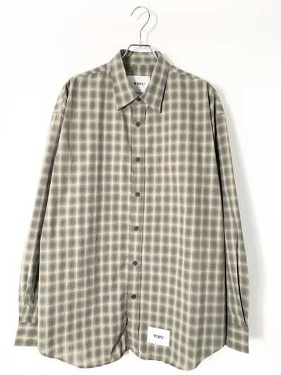 WTAPS Txt 01 / LS / Poly. Broadcloth. Textile. Of "Olive Drab"