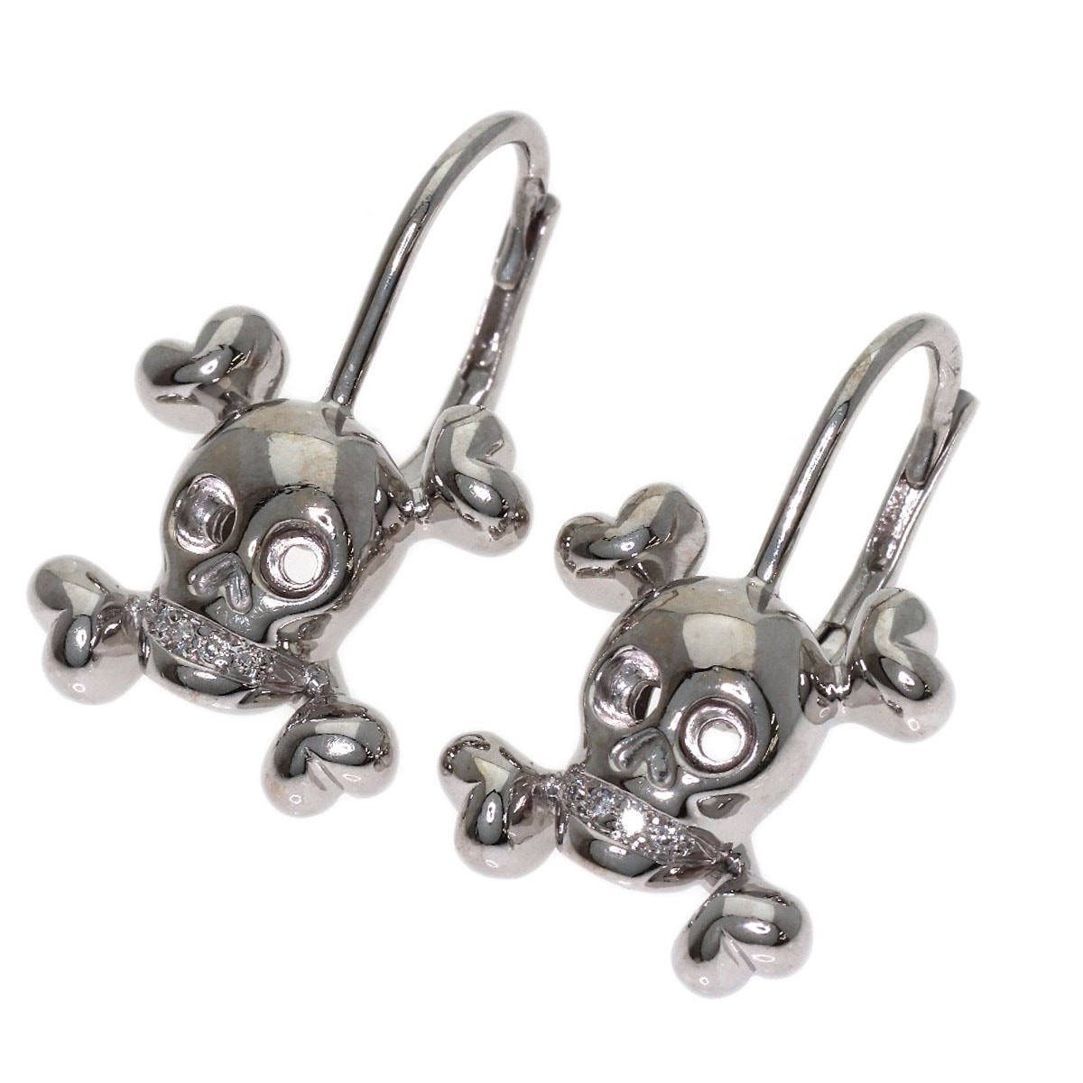 Dior ディオール スカル ダイヤモンド ピアス K18WG レディース [中古]