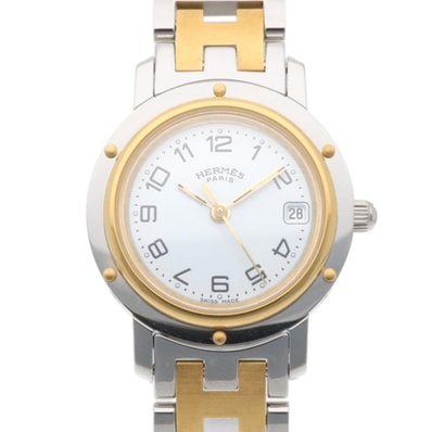 エルメス クリッパー 腕時計 時計 ステンレススチール CL4.220 クオーツ レディース 1年保証 HERMES 中古