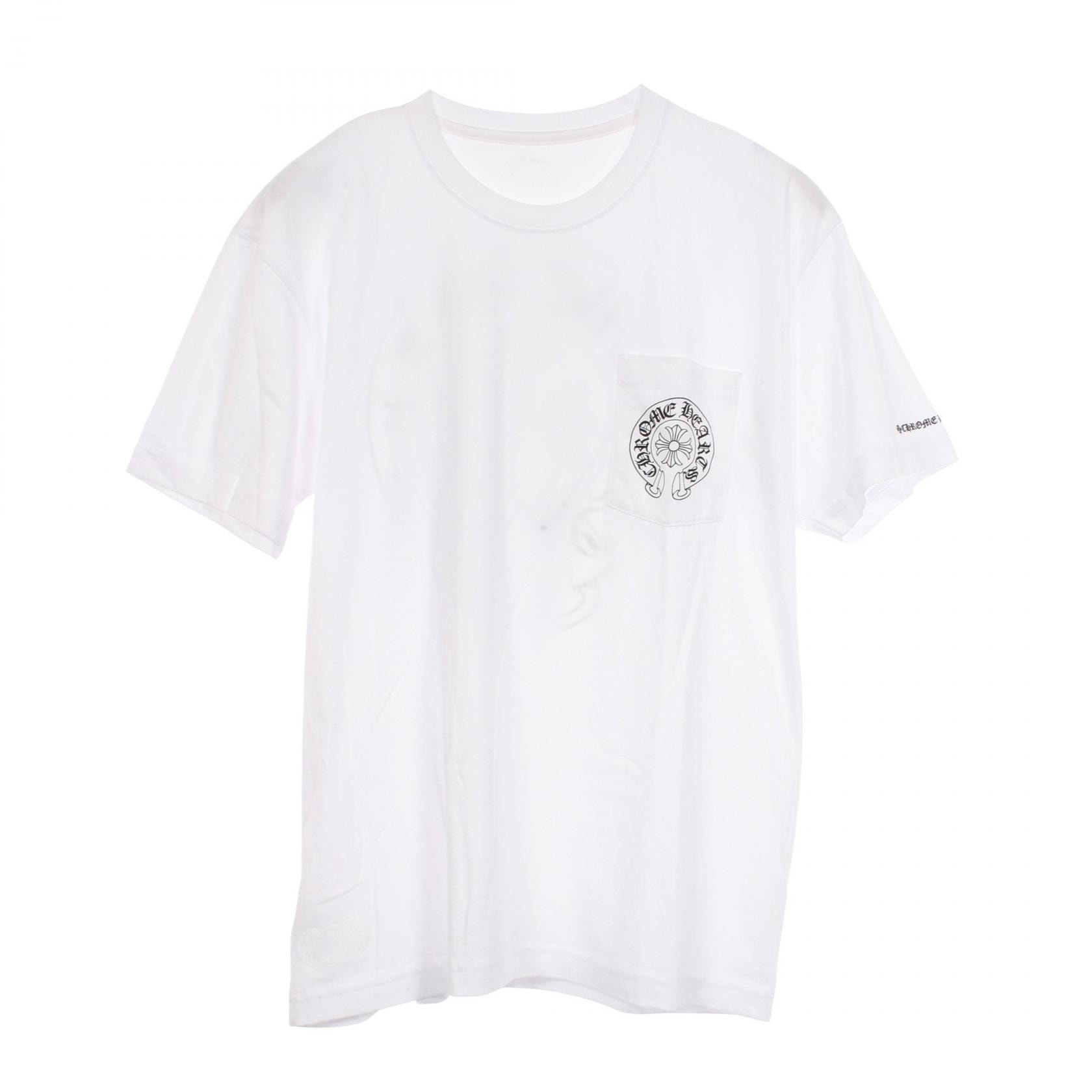 クロムハーツ CHROME HEARTS ホースシュー ポケット 半袖Tシャツ 衣料品 トップス コットン メンズ ホワイト系 【中古】