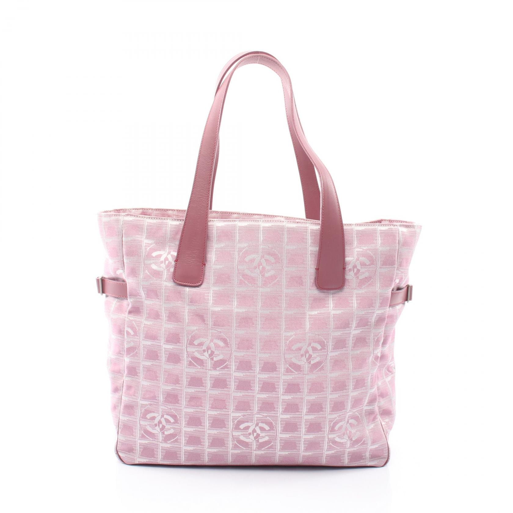 シャネル CHANEL ニュートラベルラインGM トートバッグ バッグ レザー ナイロンキャンバス レディース ピンク系 A15825 【中古】