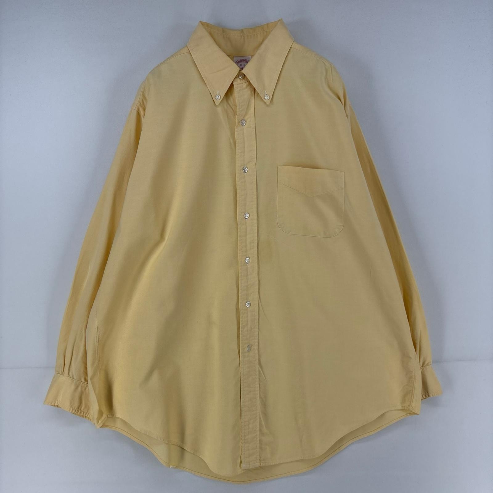 古着 80's/80年代 ブルックスブラザーズ Brooks Brothers USA製 長袖シャツ ボタンダウン Makers 胸ポケット XL イエロー メンズ