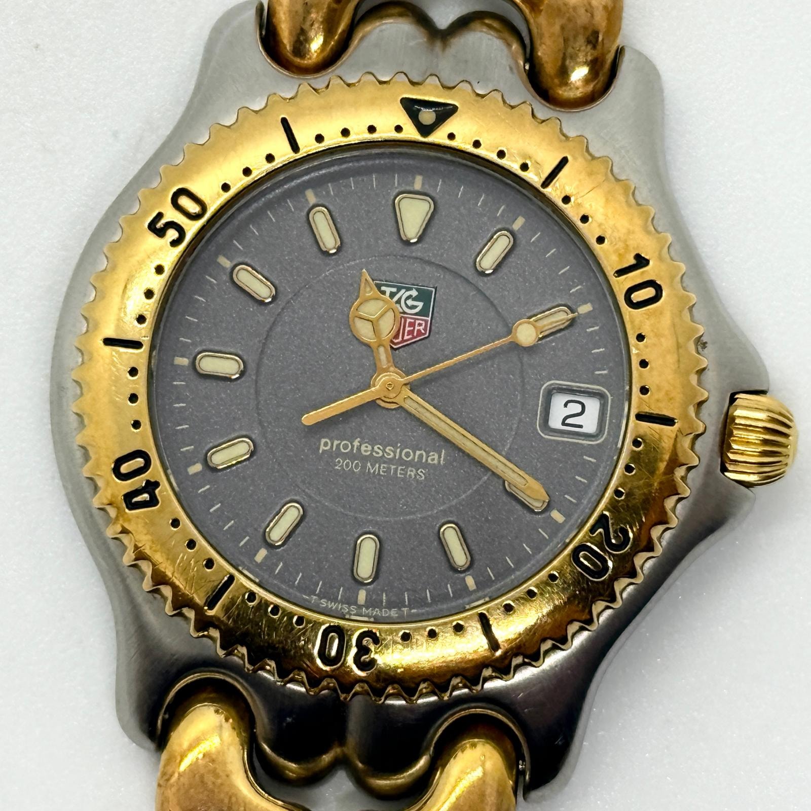 TAG HEUER タグホイヤー プロフェッショナル 200m WG1120-0 グレー QZ メンズ 腕時計 稼働品