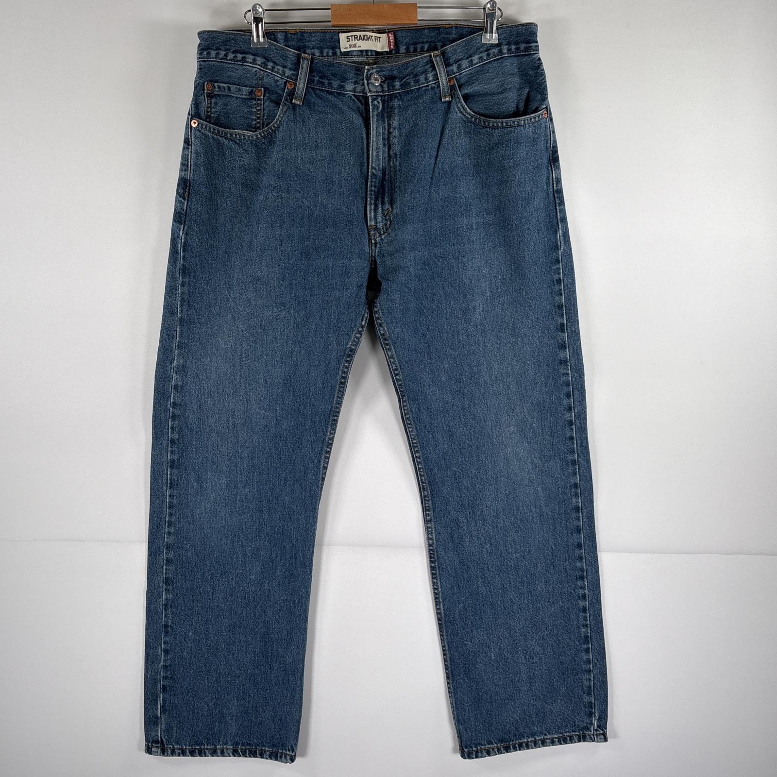 古着 リーバイス Levi's デニムパンツ 505 ストレート 5ポケット ジップ 大きいサイズ w38 L30  ブルー メンズ