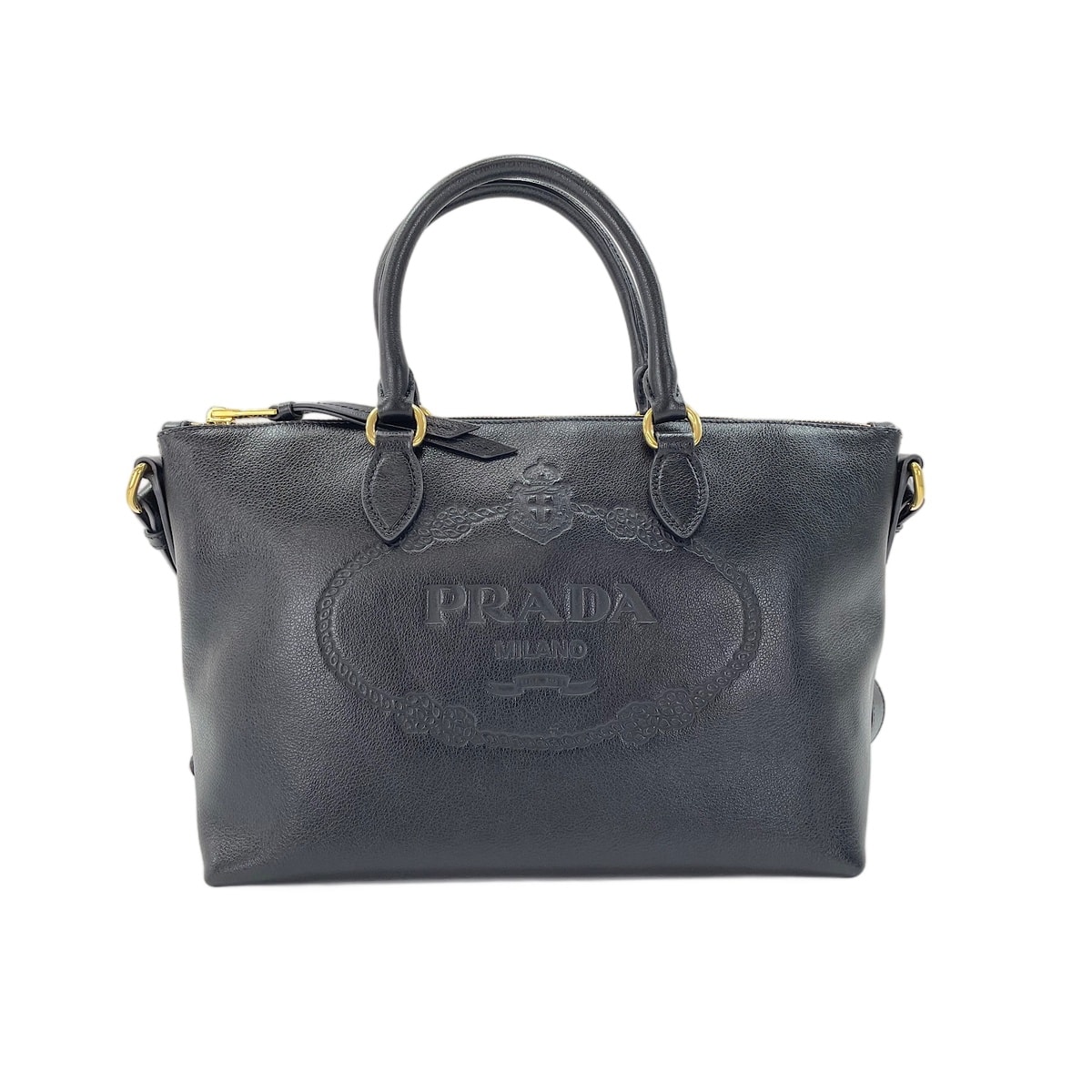 プラダ PRADA レザー 2WAY ハンドバッグ【中古】