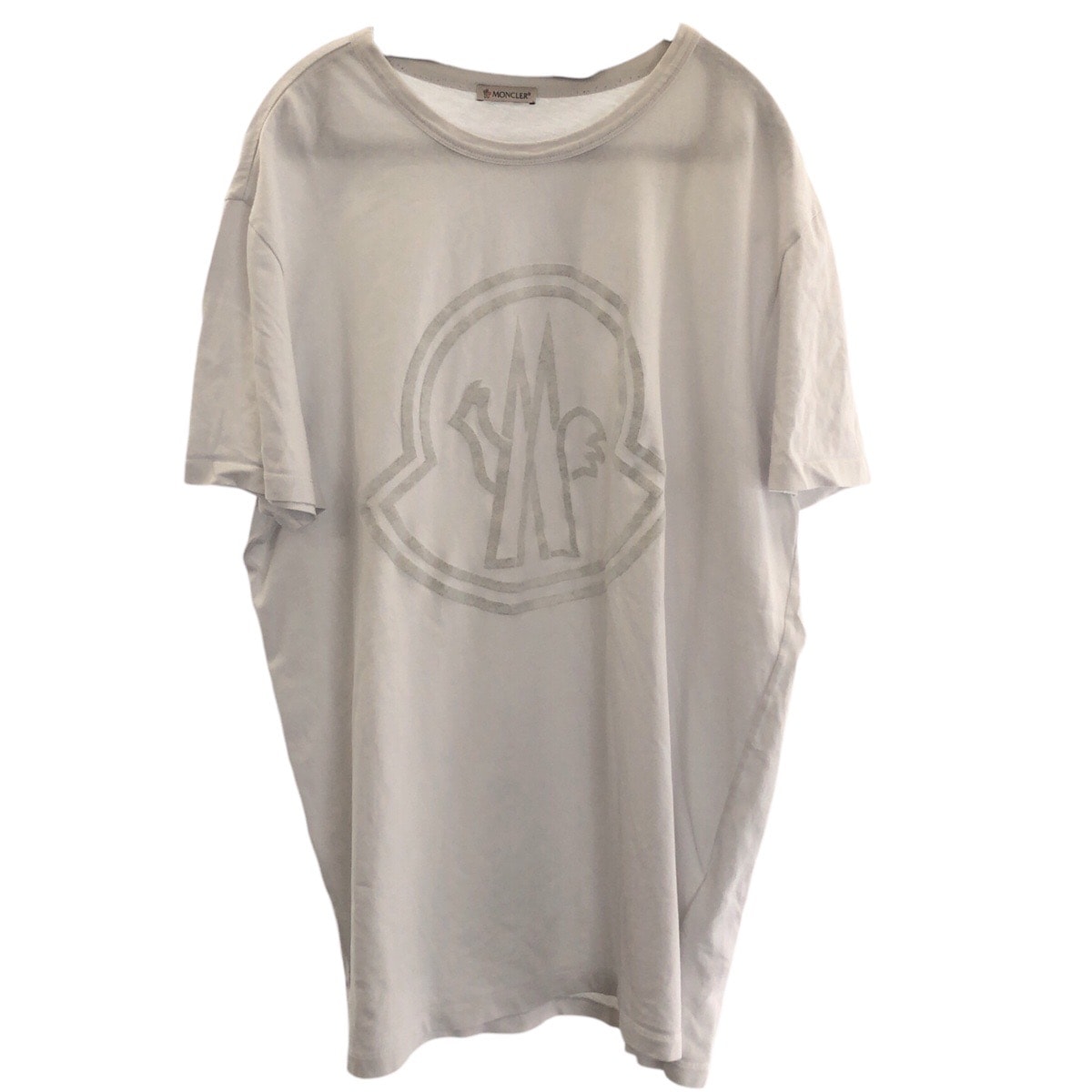 MONCLER モンクレール アウトライン MAGLIA T-SHIRT サイズXXL ホワイト コットン 半袖Tシャツ カットソー 604002 【中古】