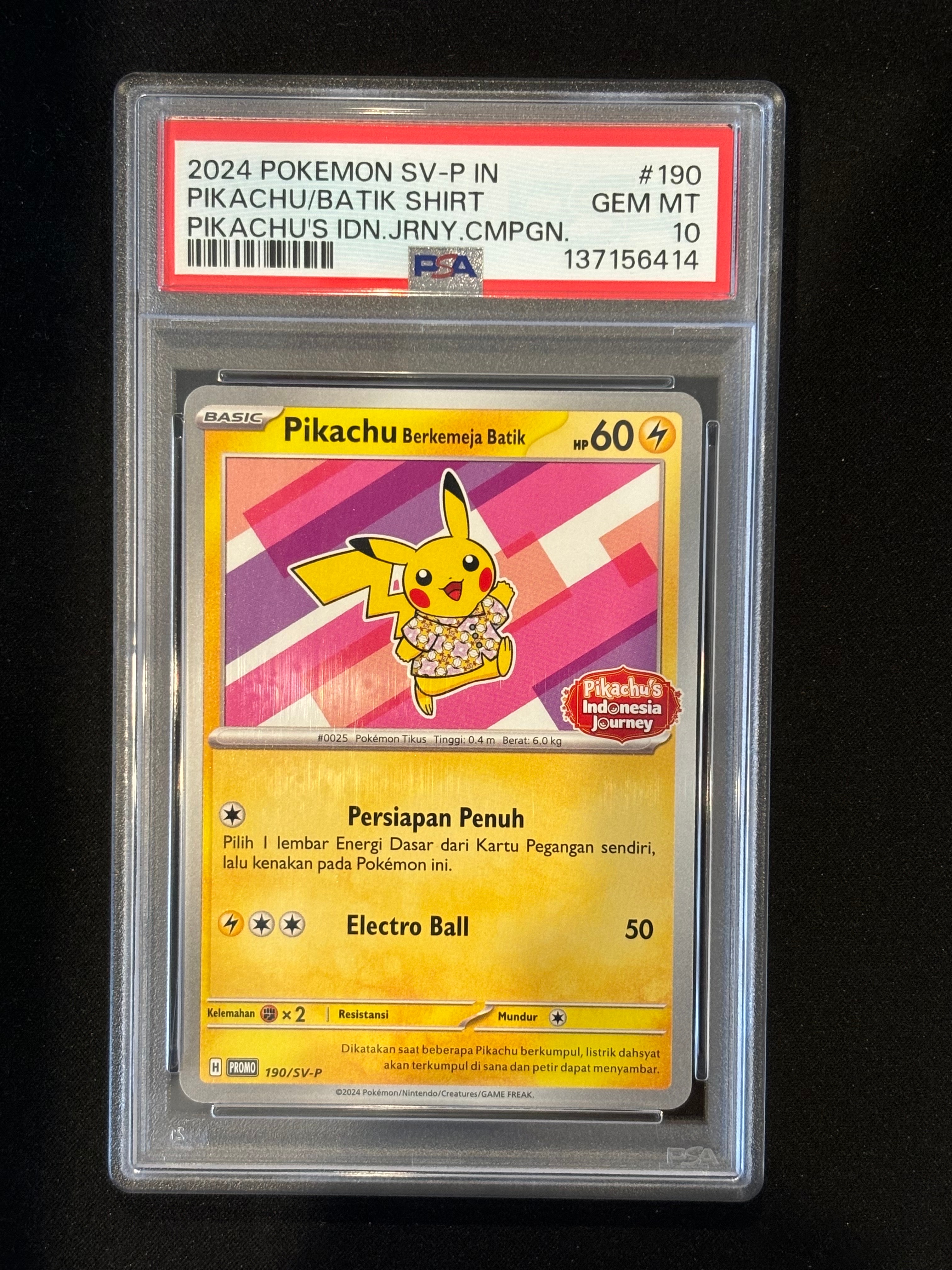 PSA10】バティックシャツを着たピカチュウ (フラワーピカチュウ柄) P