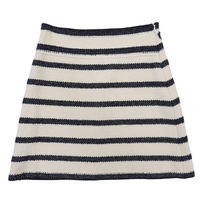 クリスチャンディオール 美品 ボーダー ミニ スカート レディース ホワイト×ネイビー 38 314J03AM726 23SS 38