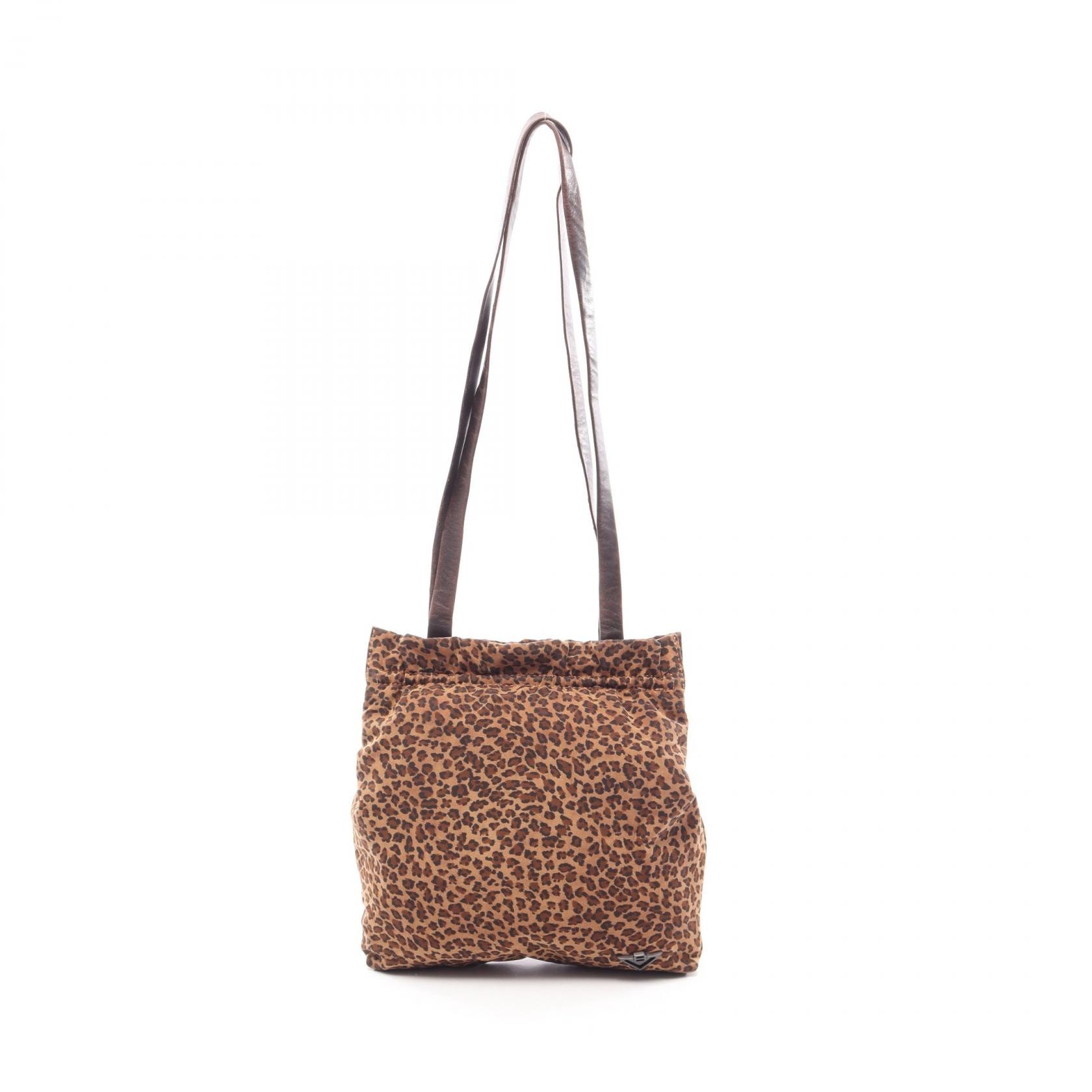 ボッテガヴェネタ BOTTEGA VENETA レオパード ショルダーバッグ バッグ ナイロン レザー レディース ブラウン系 903468 【中古】