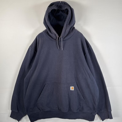 古着 カーハート Carhartt パーカー 大きいサイズ ルーズフィット ワンポイントロゴ マフポケット フーディー 14041 ネイビー メンズ