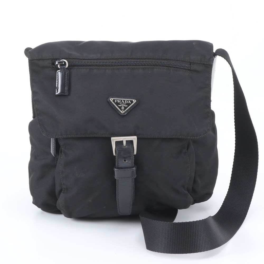 ■美品 プラダ テスート ナイロントライアングルロゴショルダーバッグ