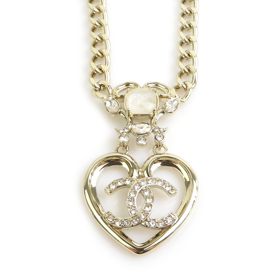 シャネル CHANEL ネックレス メタル/ストーン ゴールド レディース【中古】 h32605a
