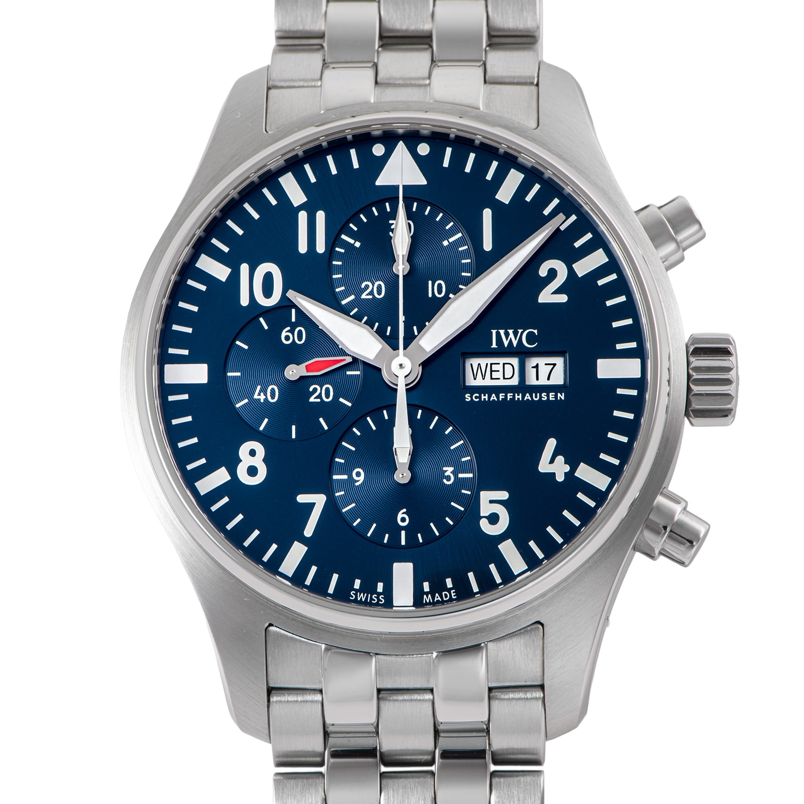 IWC パイロットウォッチ クロノグラフ プティ・プランス IW377717 ステンレススチール【中古】