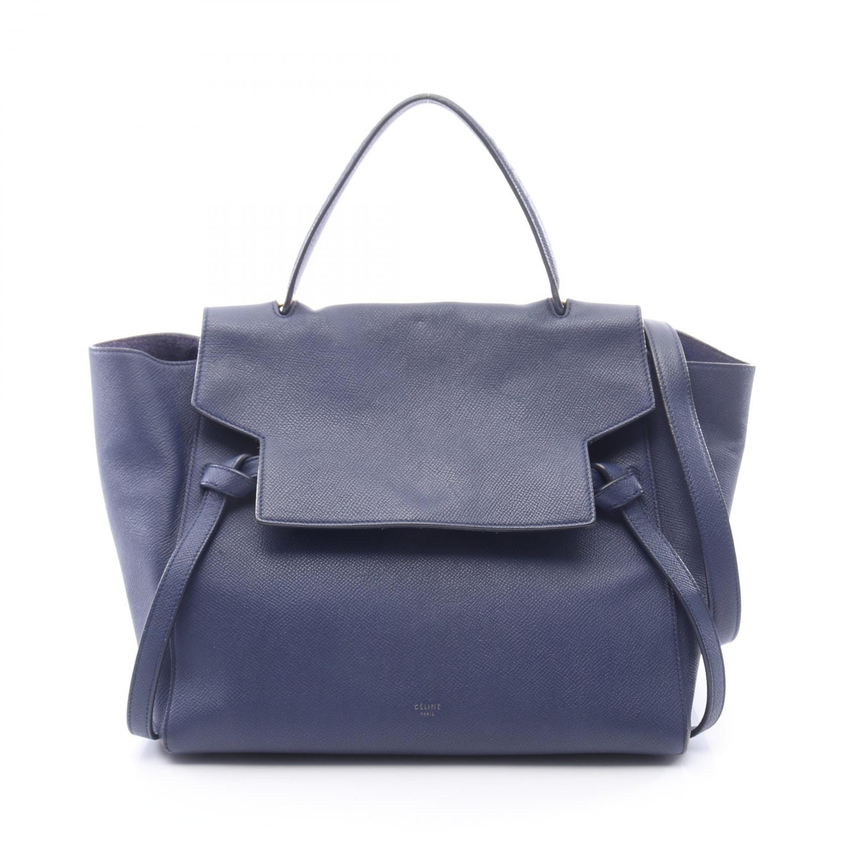 セリーヌ CELINE BELT BAG MINI ベルトバッグ ミニ ハンドバッグ バッグ レザー レディース ブルー系 【中古】