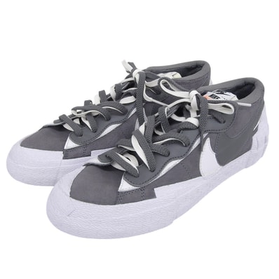 ナイキ 美品 BLAZER LOW スニーカー シューズ メンズ グレー×ホワイト 27.5cm DD1877-002 9.5(US)
