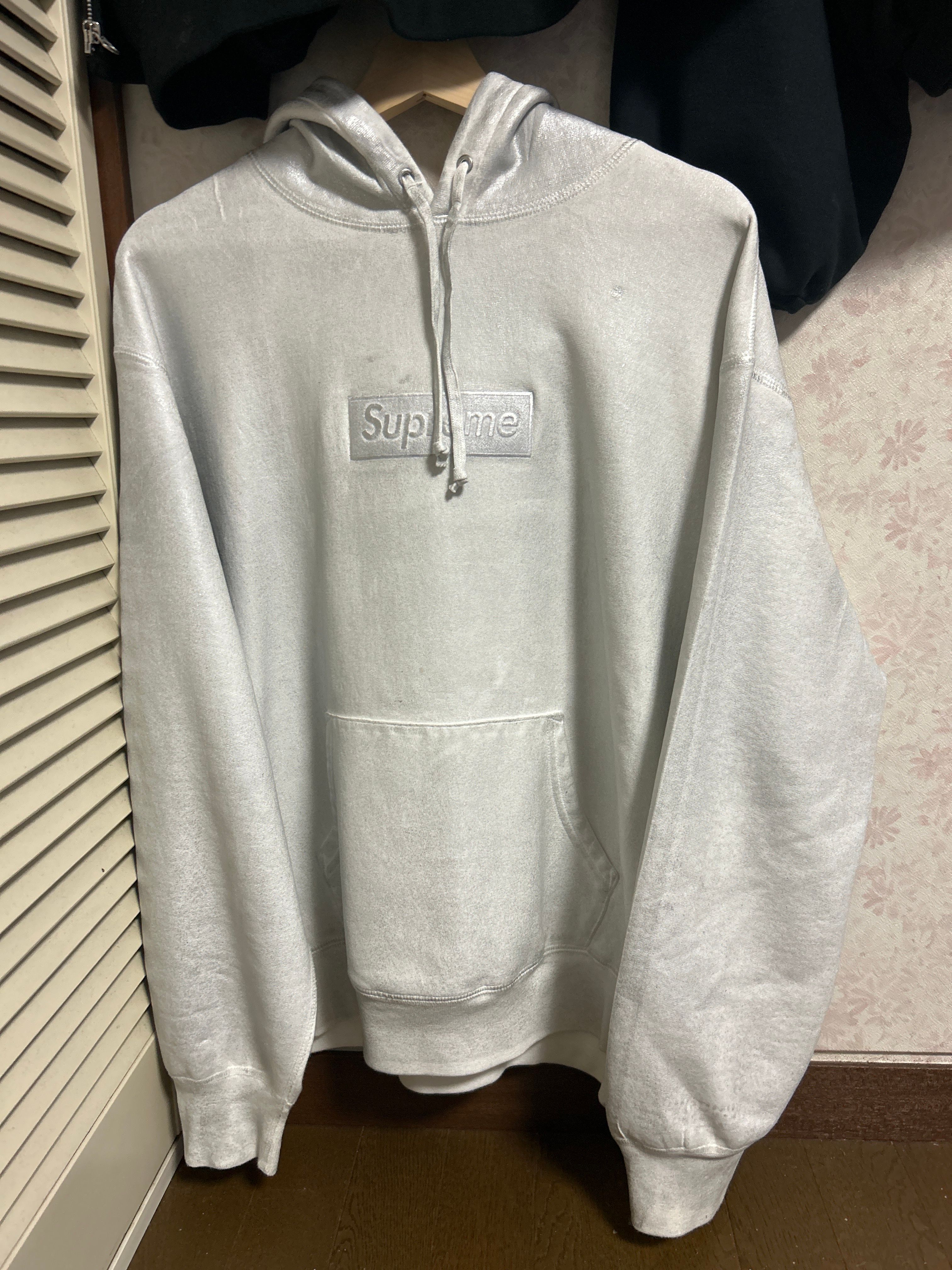 Supreme x MM6 Maison Margiela Foil Box Logo Hooded Sweatshirt "White"