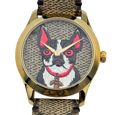 GUCCI グッチ 126.4 Gタイムレス Bosco&Orso ボスコ&オルソ クォーツ メンズ 腕時計 C1383