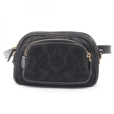 プラダ PRADA ウエストバッグ バッグ ナイロン レザー レディース ブラック系 【中古】