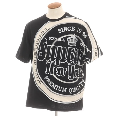 【中古】シュプリーム Supreme 2025年春夏 Lager S/S Top コットン クルーネック 半袖Tシャツ ブラック【サイズM】【メンズ】