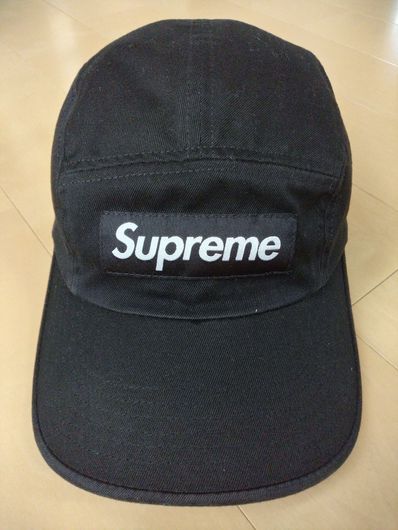Supreme Washed Chino Twill Camp Cap "Black"(22SS)