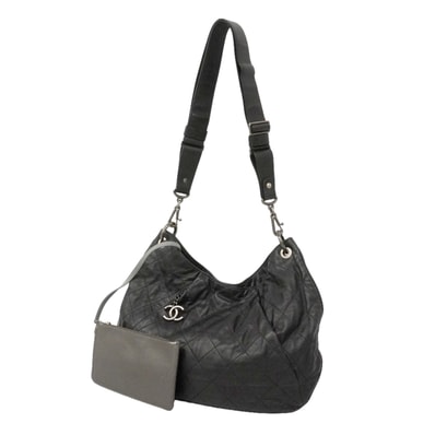 ★最終価格【6ie6901】シャネル ショルダーバッグ マトラッセ レザー ブラック シルバー金具【中古】レディース