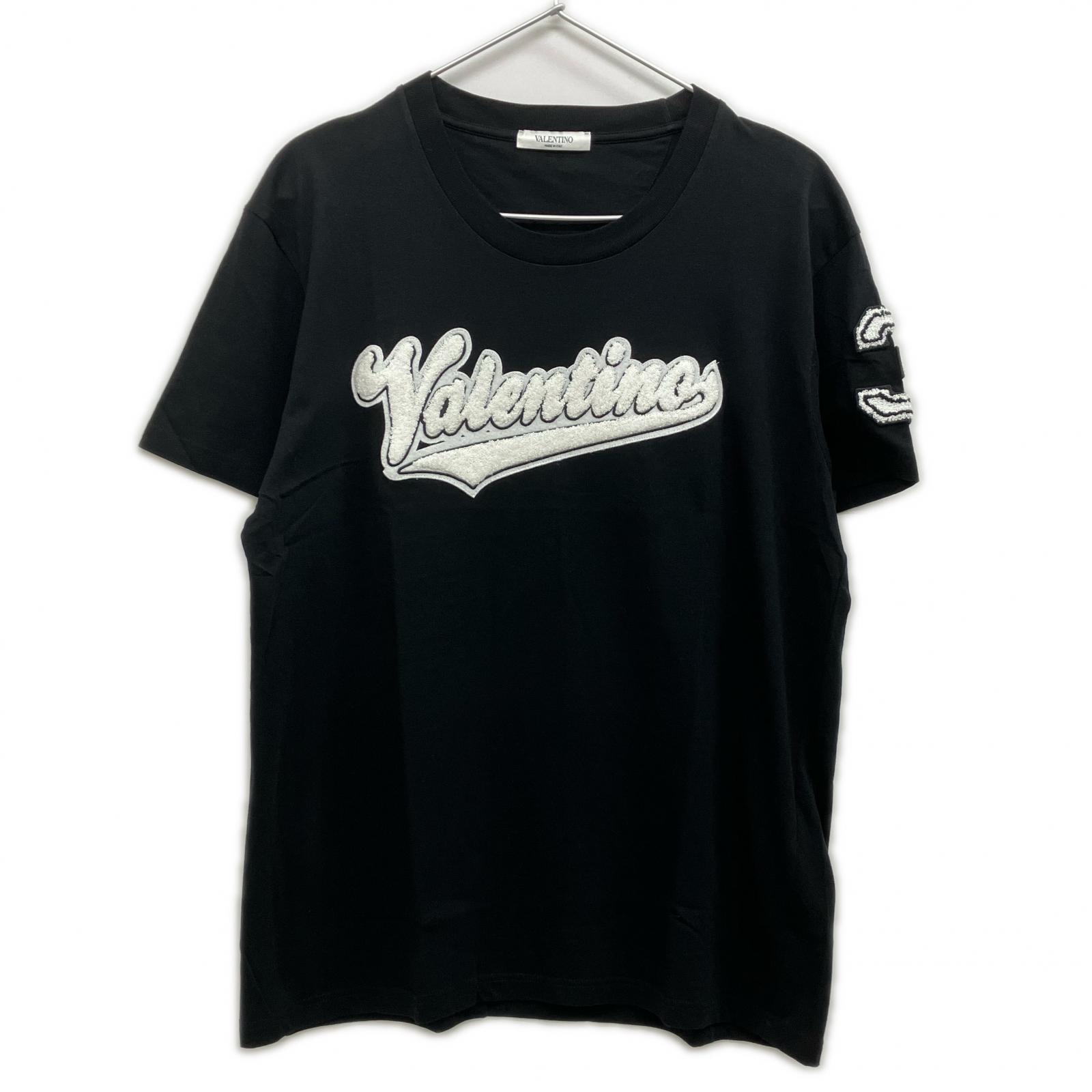 ヴァレンティノ PV3MG10Z3LF ブラック ロゴワッペン クルーネックTシャツ S