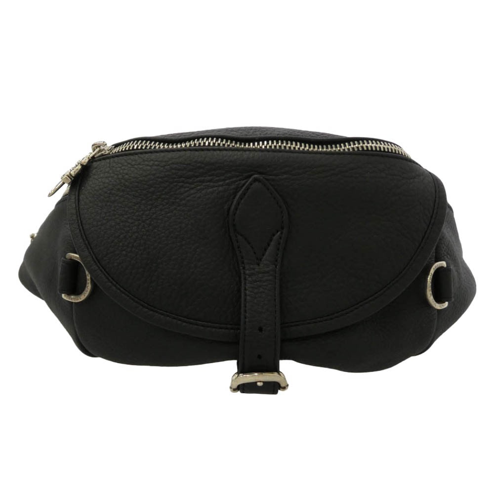 CHROME HEARTS クロムハーツ(原本無) SNAT PACK #1 スナットパック レザー ボディバッグ ウエストバッグ ブラック系【美品】【中古】