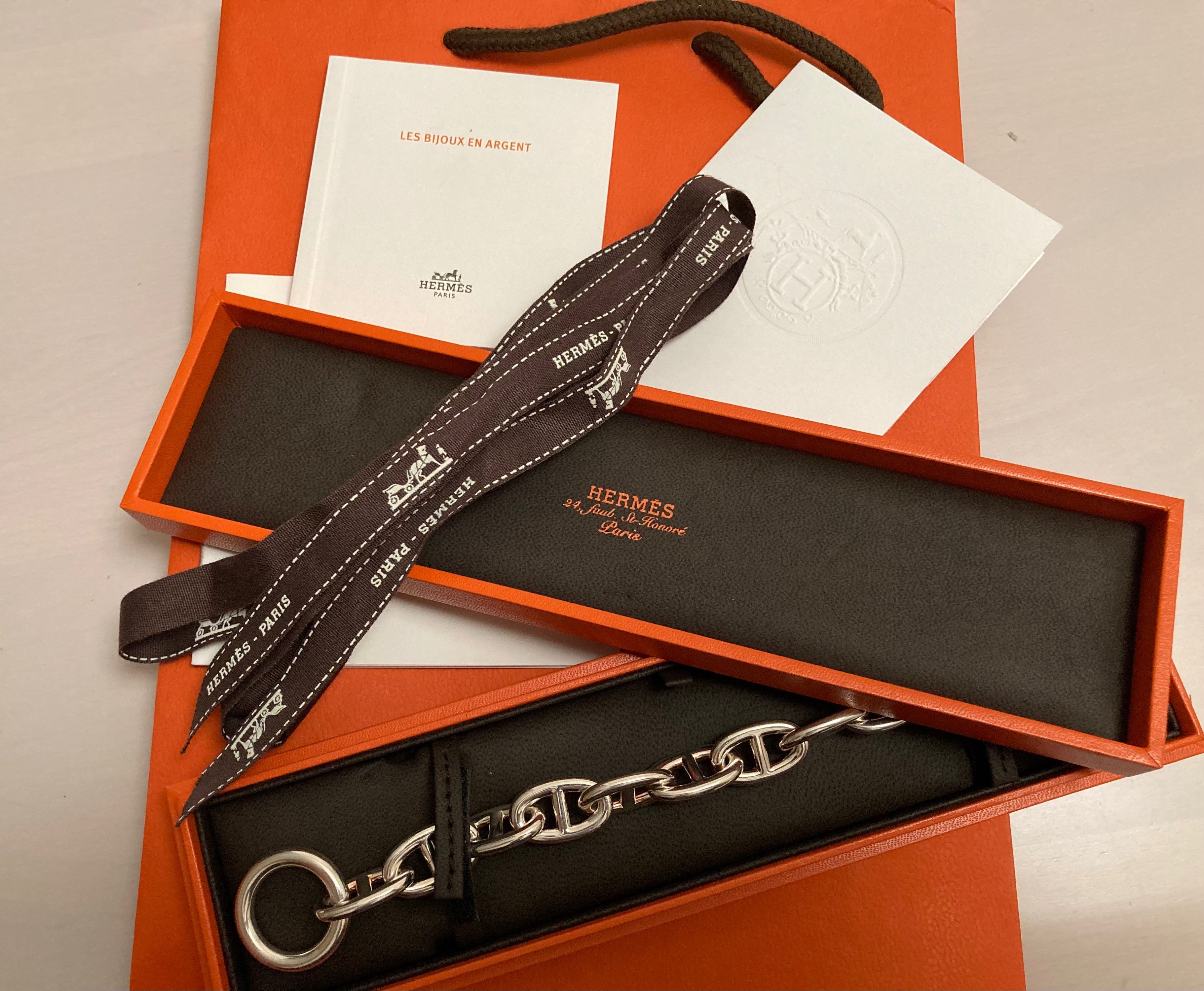 Hermes Chaine D'ancre TGM Bracelet "Silver"