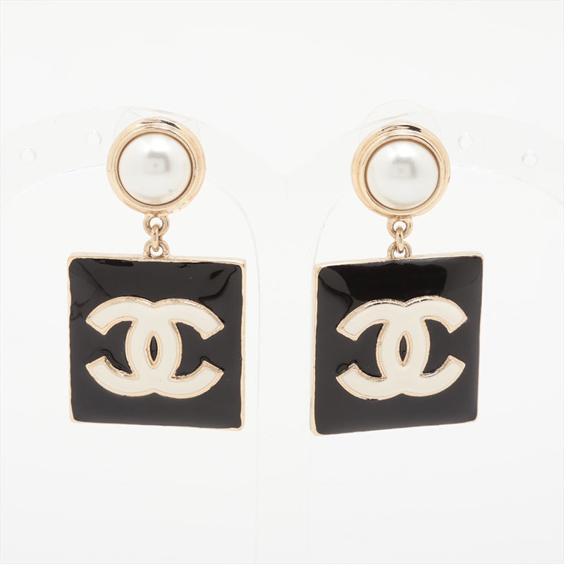 シャネル CHANEL B22A 2022 ココマーク ドロップ スクエア ピアス【中古】