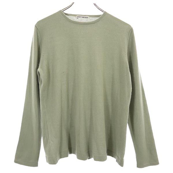 イッセイミヤケ カシミヤ100％ 長袖 ニット L モスグリーン ISSEY MIYAKE セーター レディース 古着 中古 ISSEY MIYAKE - ISSEY MIYAKE イッセイミヤケ ニット・セーター