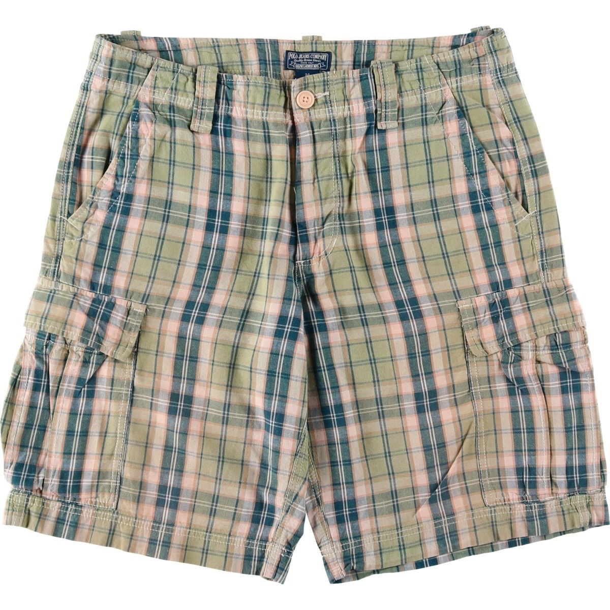 古着 ラルフローレン Ralph Lauren POLO JEANS COMPANY チェック柄 カーゴショーツ ハーフパンツ メンズw34相当/eaa639470