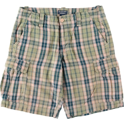 古着 ラルフローレン Ralph Lauren POLO JEANS COMPANY チェック柄 カーゴショーツ ハーフパンツ メンズw34相当/eaa639470