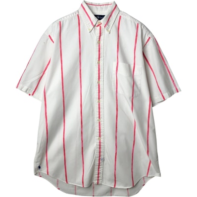 古着 ラルフローレン Ralph Lauren 半袖 ボタンダウン ストライプシャツ メンズM相当/eaa644820